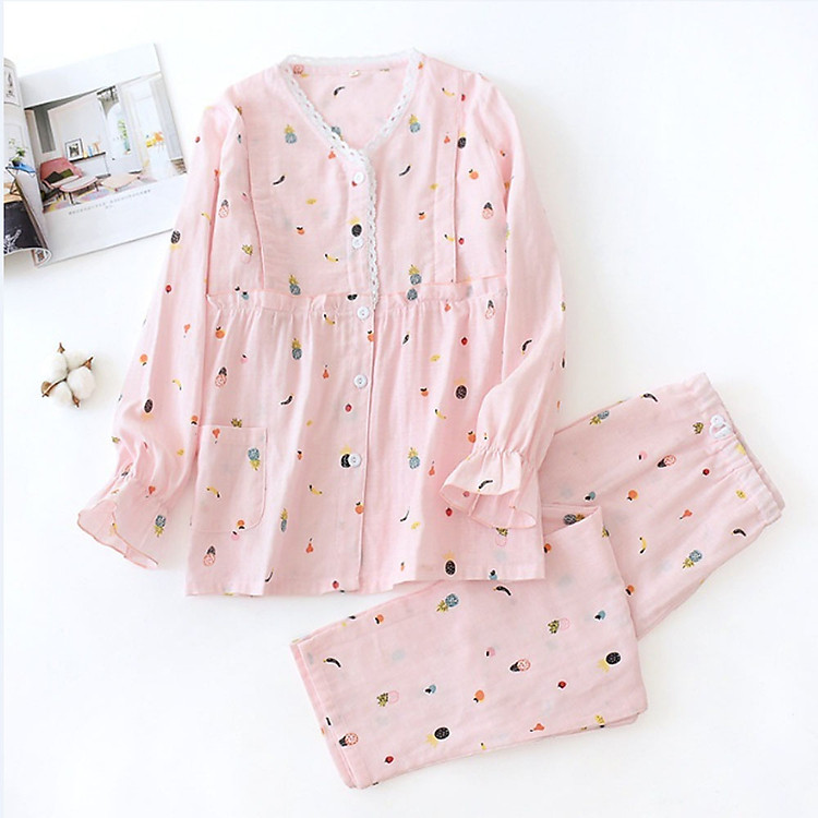 Bộ Đồ Bầu Và Sau Sinh Tay Dài Azuno AZ0820 Chất Đẹp Mặc Mùa Hè Thoáng Mát Có Thiết Kế Cho Con Bú