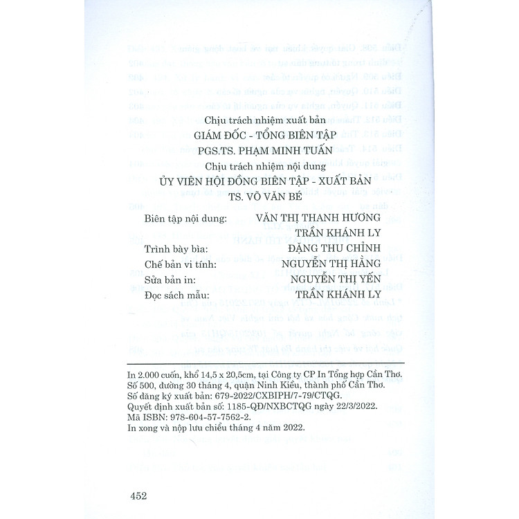 Bộ Luật Tố Tụng Dân Sự (Hiện Hành) (Sửa Đổi, Bổ Sung Năm 2019, 2020) - Tái bản năm 2022 - Ảnh 6