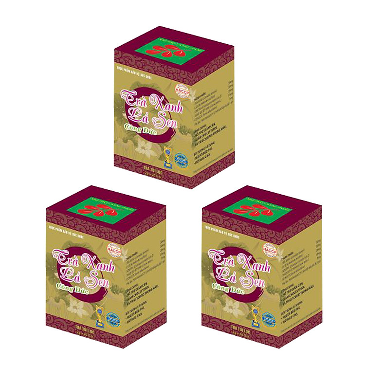 Combo 3 hộp Trà xanh lá sen Công Đức hỗ trợ giảm cân, giảm mỡ trong máu