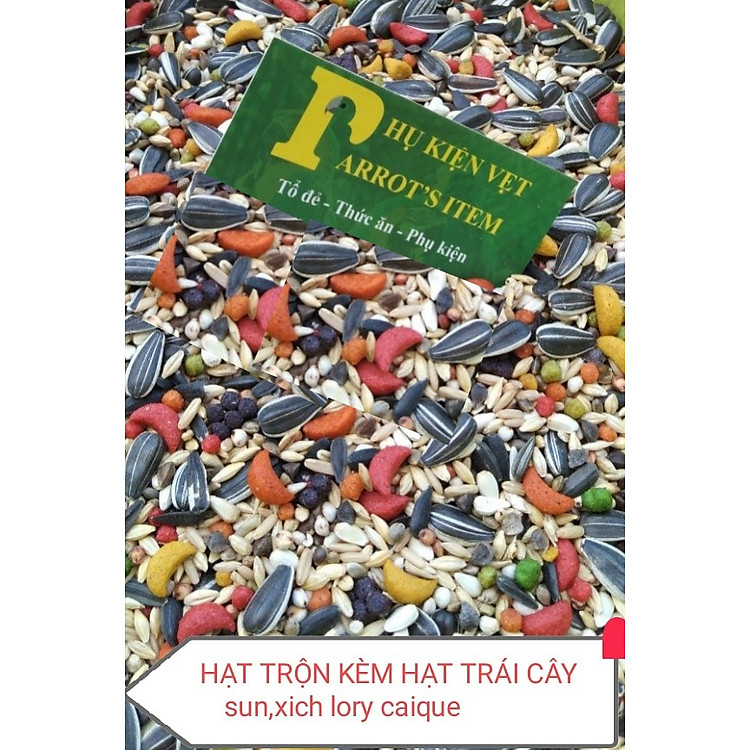 1KG HẠT TRỘN KÈM HẠT TRÁI cây (ZUPREEM) CHO DÒNG VẸT TRUNG NHƯ LORY, CAIQUE, SUN, XÍCH, RING NECK