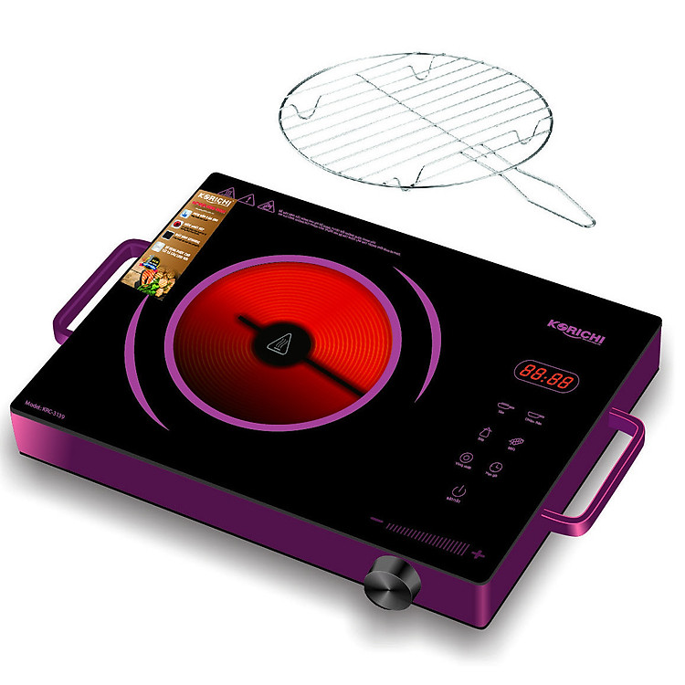 BẾP HỒNG NGOẠI CẢM ỨNG, MẶT KÍNH 2 VÒNG NHIỆT - KRC3139 - HÀNG CHÍNH HÃNG - Màu ngẫu nhiên