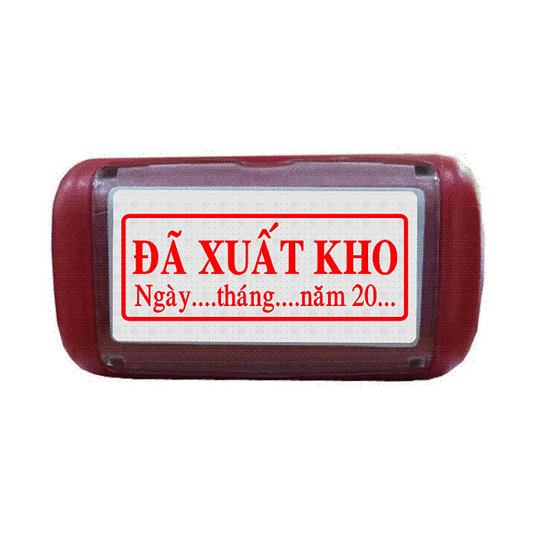 Con dấu liền mực Đã Xuất Kho có ngày tháng năm (Mực đỏ)