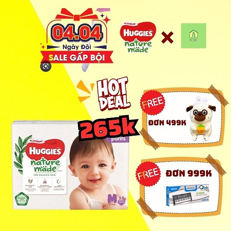 Mua Tã Quần Huggies Platinum Size M (58 Miếng) Chính hãng Ưu đãi - Hình ảnh 5