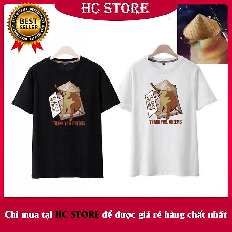 Áo Phông Thun Cheems Trắng Đen Đủ Size, Áo Meme Đẹp