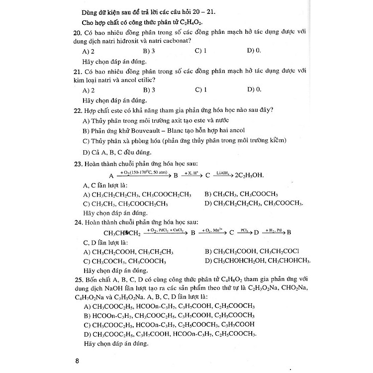 Giải Chi Tiết Câu Hỏi Trắc Nghiệm Khách Quan Hóa Học 12 - Ảnh 7