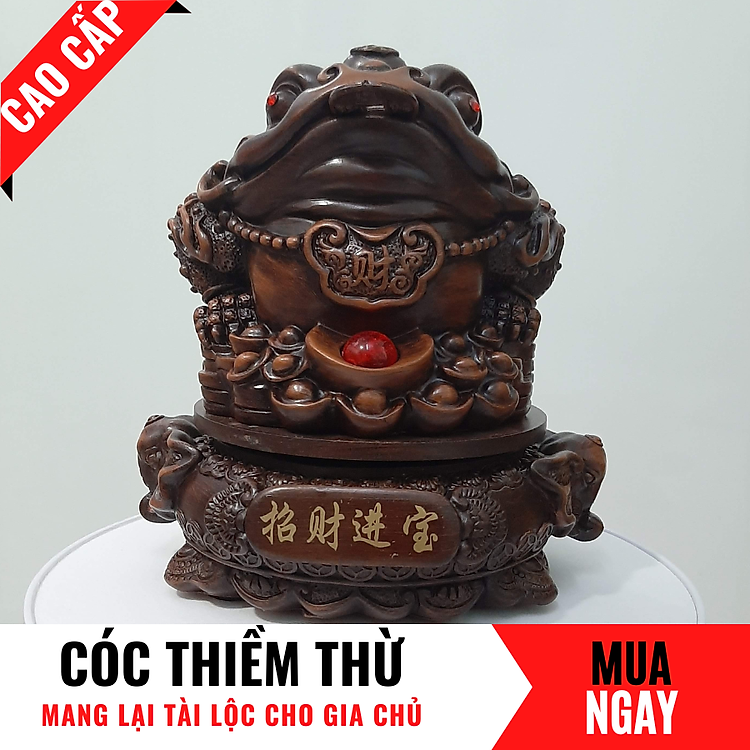 Tượng Cóc Linh Vật Chiêu Tài Trang Trí Phong Thủy Cao 20cm