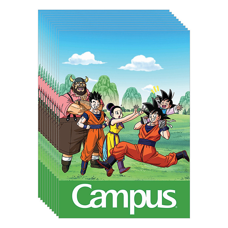 Lốc 10 Cuốn Vở 4 Ô Ly (2,5X2,5Mm) Campus Dragon Ball Z - Happiness NB-BDBH48 - ĐL 120 (48 Trang) - Giao Mẫu Ngẫu Nhiên