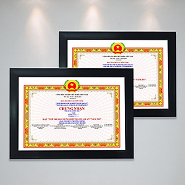 Combo 2 khung ảnh bằng khen khung trơn A4- khung ảnh composite treo tường kèm đinh treo tiện lợi