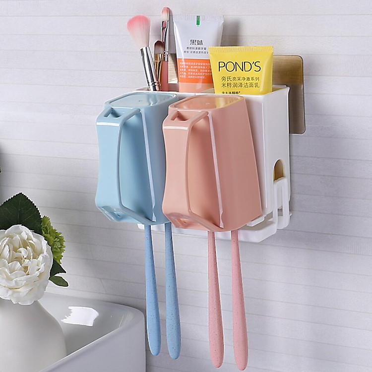 Shuangqing (ShuangQing) suction cup toothbrush holder no trace stickers bathroom shelf lovers set SQ-5173