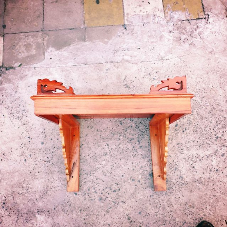 Bàn thờ treo tường gỗ xoan ngang 40 cm gồm 1bộ ke đế