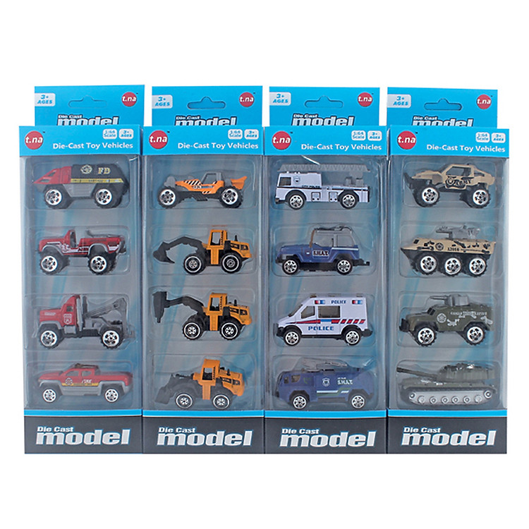Bộ 4 Xe Mô Hình Kim Loại TNA - TN-1019