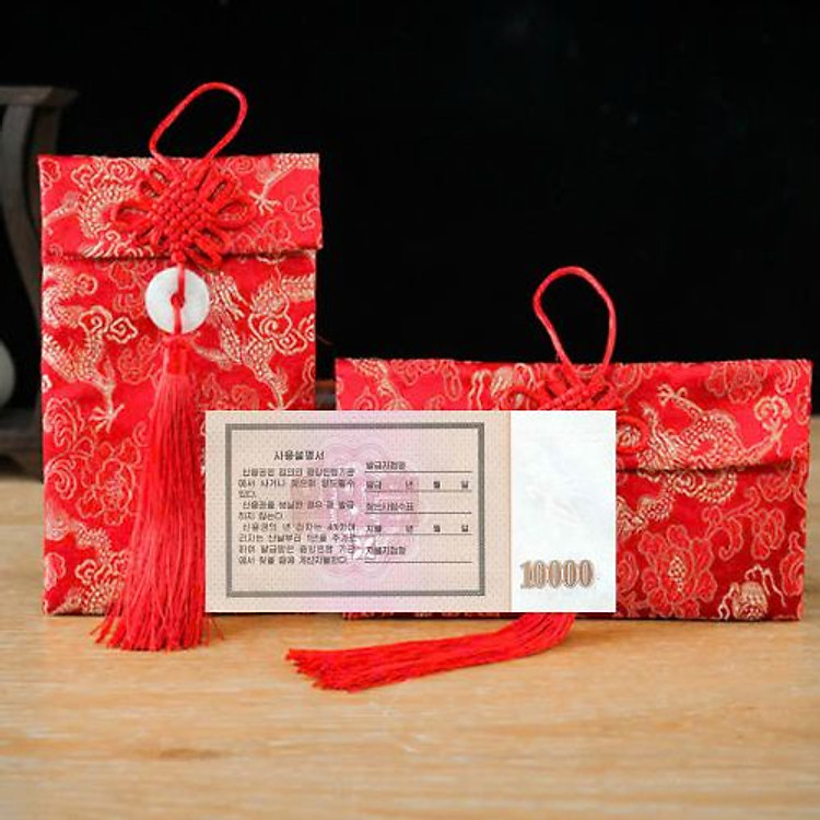 Túi gấm màu cam 10000 Triều Tiên sưu tầm - Ảnh 2