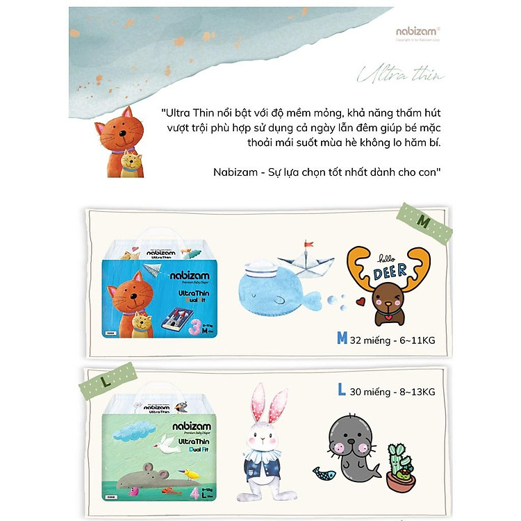 COMBO 2 Tã Nabizam Siêu Mỏng Chính hãng Ưu đãi - Hình ảnh 5