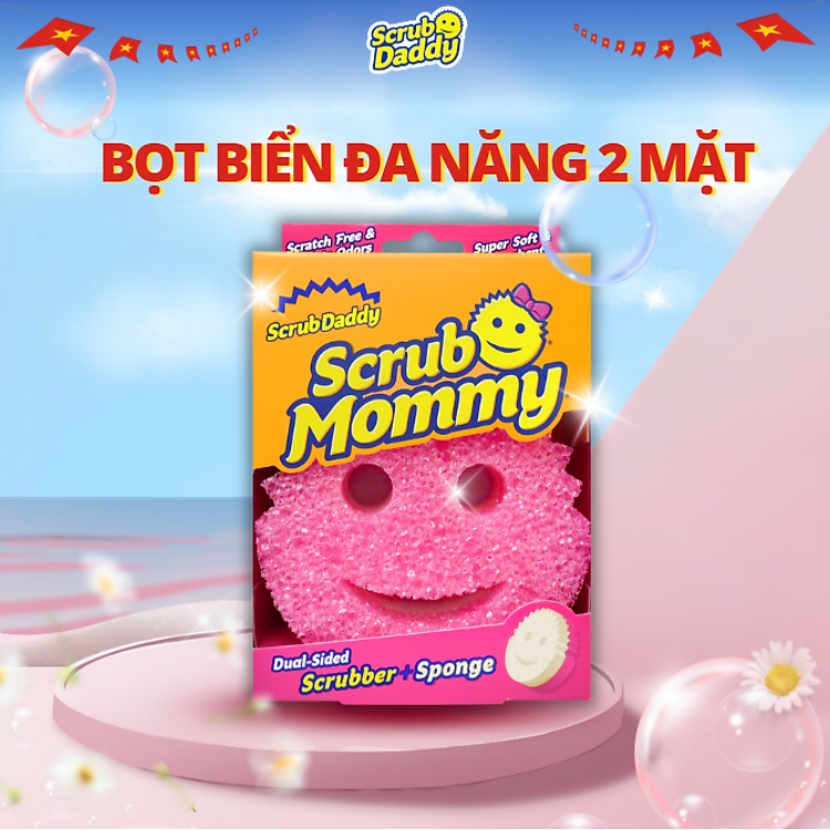 Miếng rửa chén bọt biển Scrub Mommy - 2 mặt đa năng - an toàn - chống mùi
