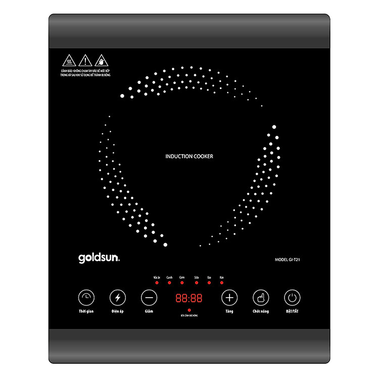 Bếp Từ Cảm Ứng Goldsun GI-T21 (1400W) - Tặng Chảo Lẩu - Hàng chính hãng