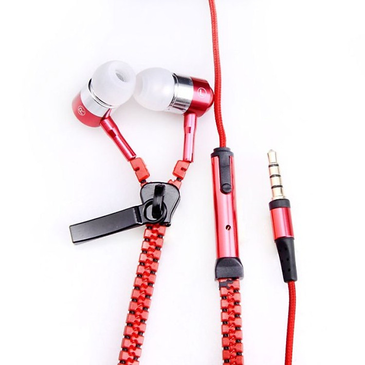 Tai nghe nhét tai có dây hình khóa kéo chống rối