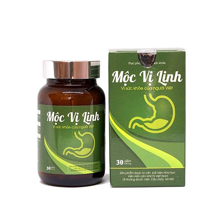 Thực phẩm chức năng Viên uống Nano hỗ trợ điều trị đau dạ dày tá tràng Mộc Vị Linh (Lọ 30 viên)