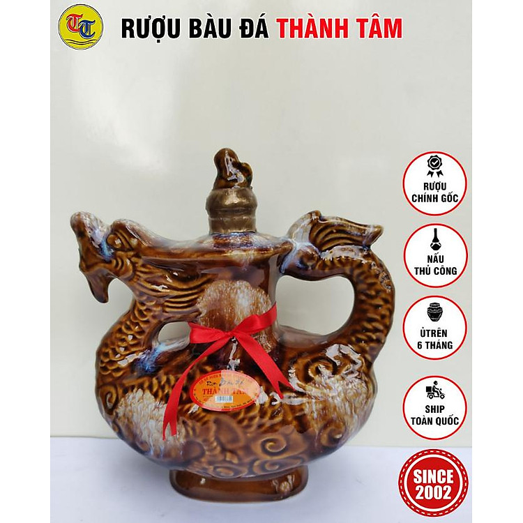 Đặc Sản Bình Định - Rượu Bàu Đá Thành Tâm Thuyền Lớn (Màu da lươn) 1,2 lit - OCOP 3 Sao