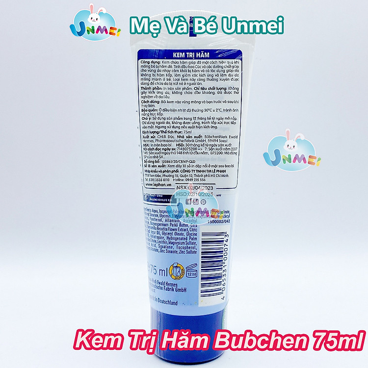 Kem Đặc Biệt Trị Hăm Bubchen - UnMei Chính hãng Tiết kiệm - Hình ảnh 3