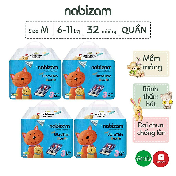 Tham Khảo tại ConCung: Combo 4 Tã Nabizam UltraThin Cao Cấp , nhận ngay nhiều Ưu đãi