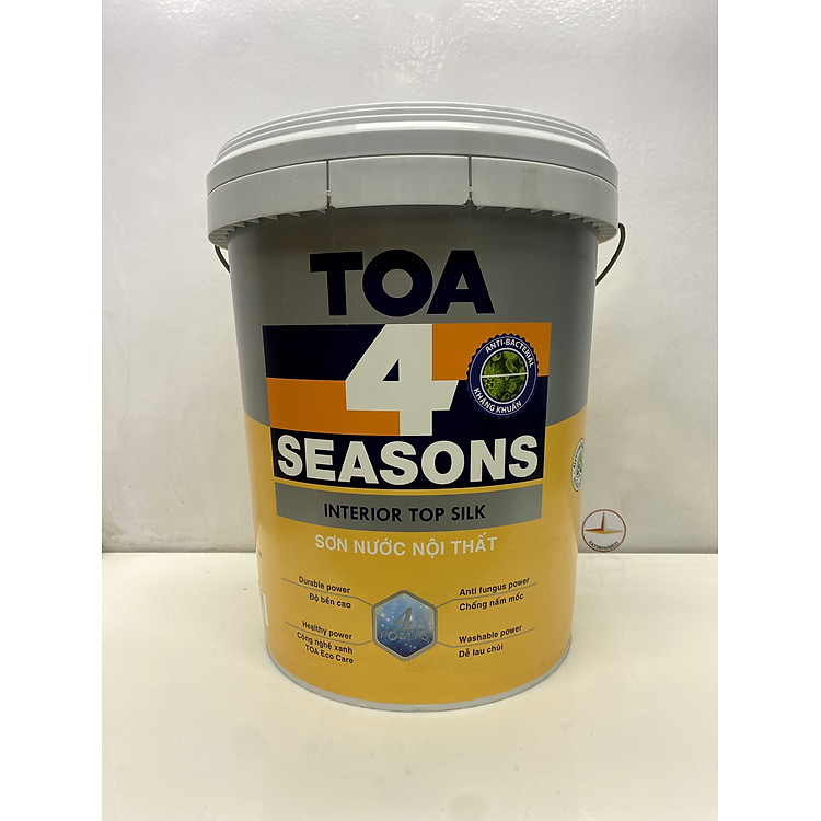 Sơn nước Toa 4 Season Top Silk dễ lau chùi nội thất màu xám nhạt 8268 _18L