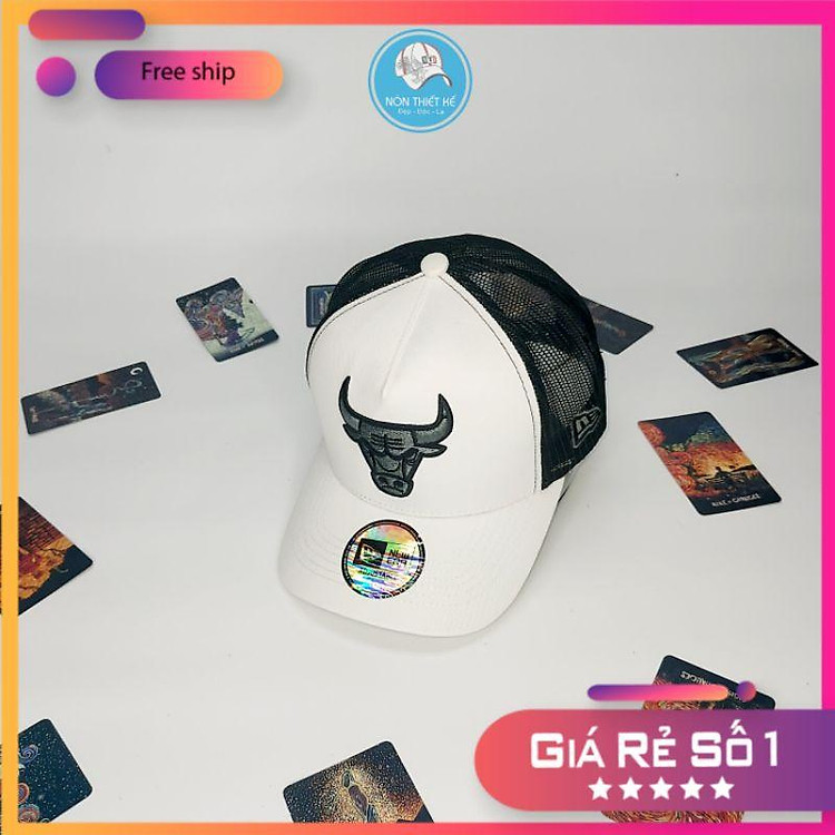 Nón kết lưới chicago bull Mũ lưỡi trai thời trang cao cấp from chuẩn cực ngầu thêu trâu (Nón thiết Kế)