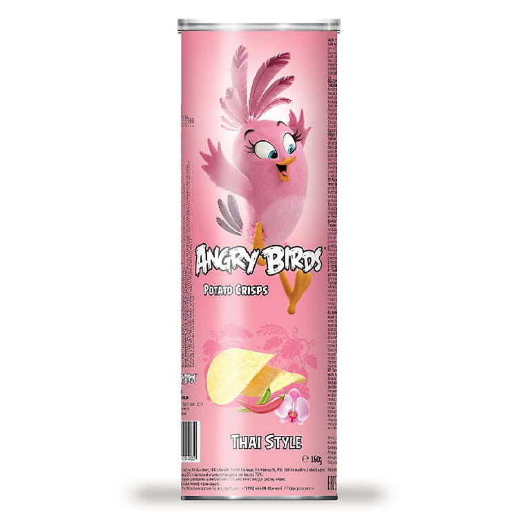Bánh Snack Khoai Tây Angry Birds Vị Thái Lon 160g