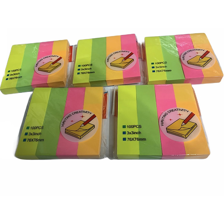 Giấy note dạ quang 4 màu No.GS-02 (5 xấp)