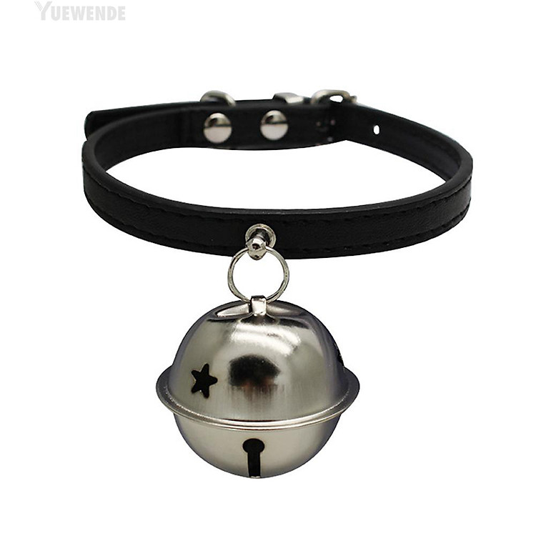 Vòng cổ da cho chó mèo có chuông Kún Miu