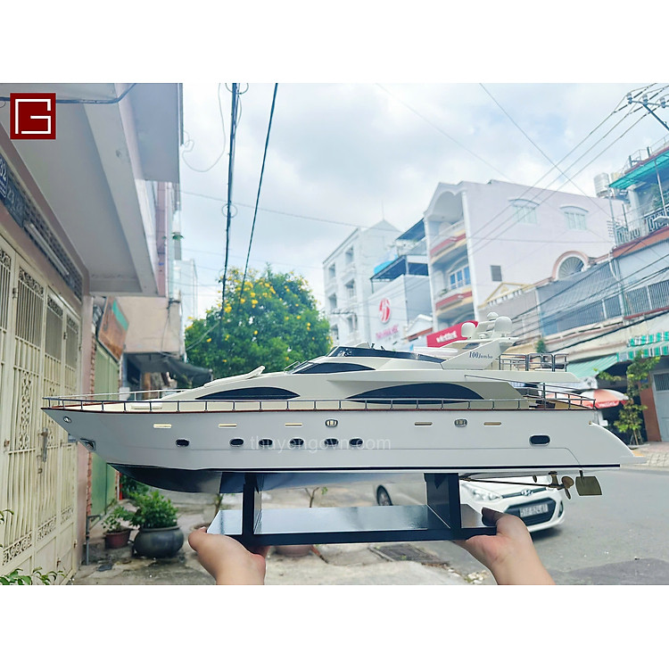 Mô Hình Thuyền Gỗ AZIMUT JUMBO 100 - Ảnh 7