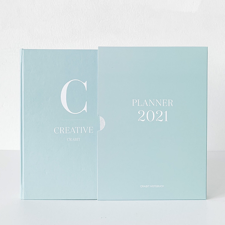 Sổ tay Planner 2021 Crabit Notebuck - Sổ Kế hoạch 2021 Bìa cứng - Lịch năm, tháng, tuần, trang dot, bản đồ Việt Nam