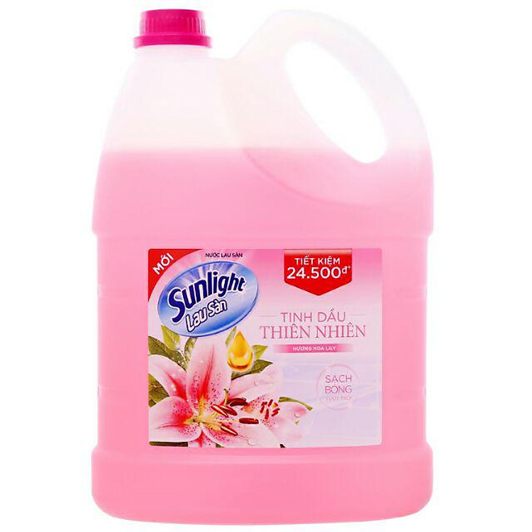 Nước Lau Sàn Sunlight Tinh Dầu Thiên Nhiên - Hương hoa Lily (3.8kg/Chai)