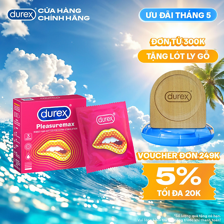 Bao cao su Durex Pleasuremax Hộp 3 Bao