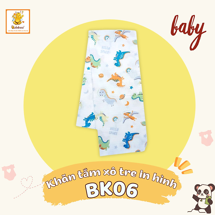 Khăn tắm cho bé Babiboo 75x85cm Chính hãng Giá rẻ - Hình ảnh 3