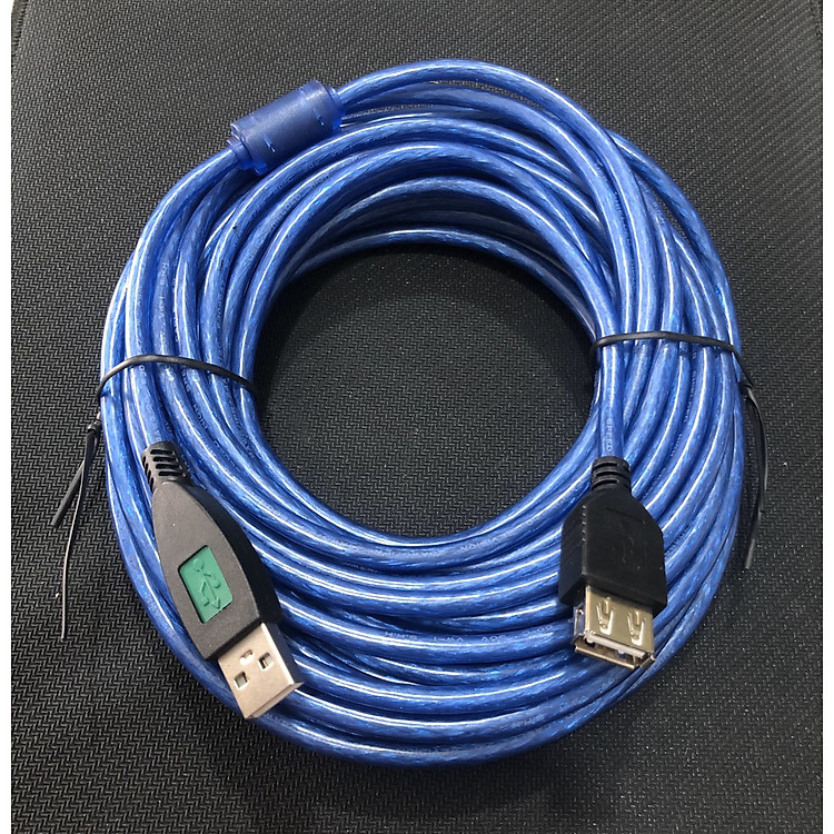 Cáp usb nối dài 10 mét màu xanh chống nhiễu