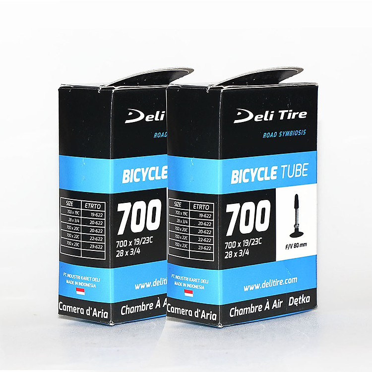 Cặp 2 cái ruột xe đạp 700 19/23C FV80mm DELI-TIRE
