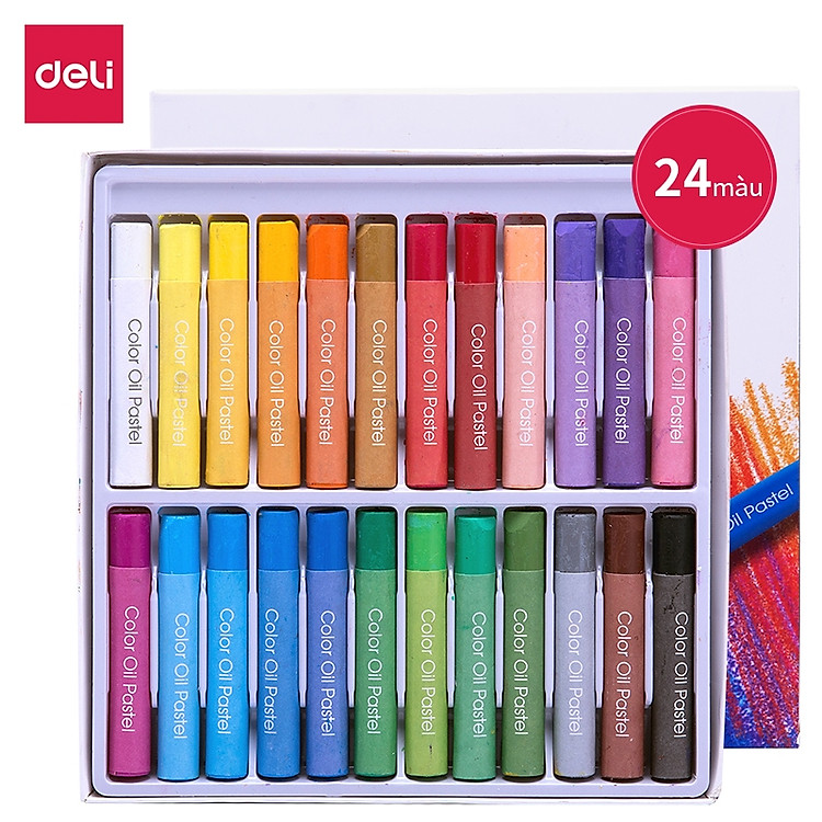 Bút Sáp Dầu Chuyên Nghiệp Deli (24 màu) - Ảnh 2