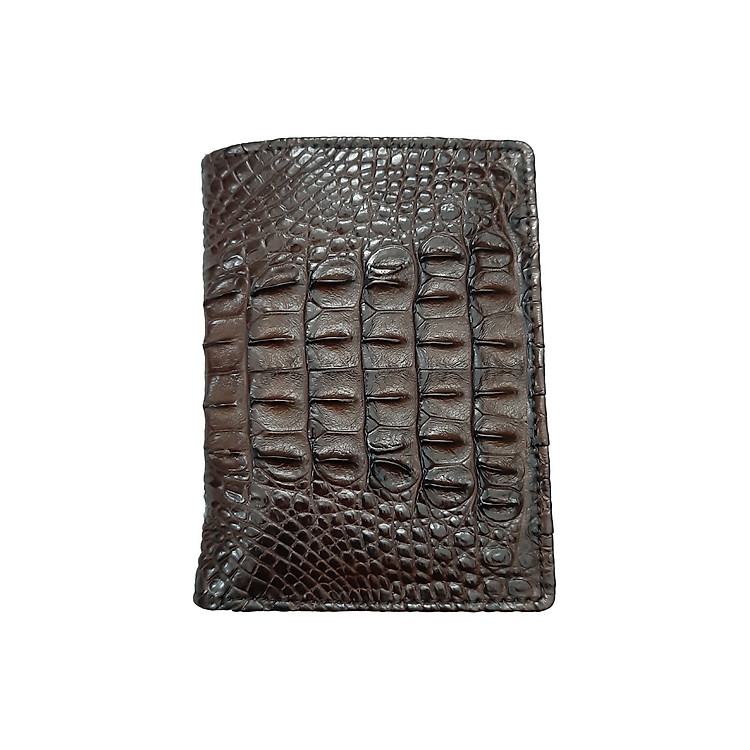 Ví Nam Da Cá Sấu Kiểu Đứng Màu Nâu - TCN1027