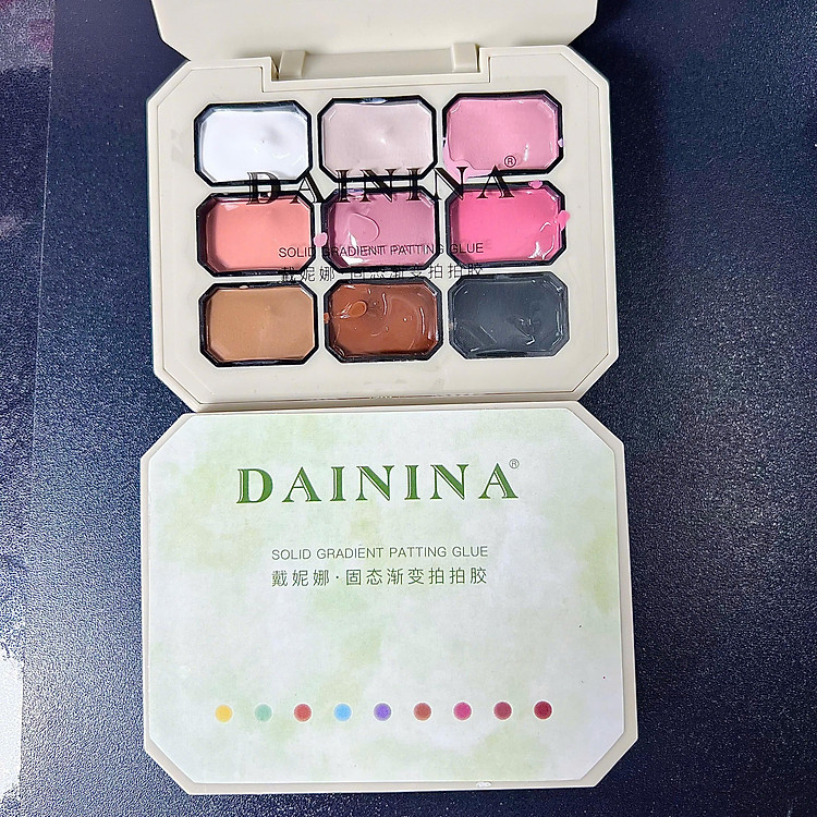 Gel Dặm Ombre Dainina 9 Màu Trẻ Trung Làm Nail Hàn Quốc, Sơn Gel Dặm Nén Ombre Vẽ Móng Cao Cấp Nữ Women