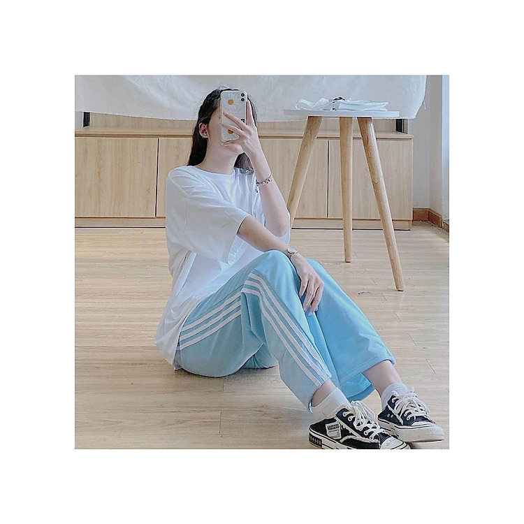 Quần thể thao 3 sọc ống suông Unisex nam nữ siêu hot