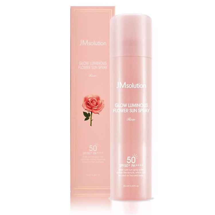 XỊT CHỐNG NẮNG TOÀN THÂN JM SOLUTION GLOW LUMINOUS FLOWER SUN SPRAY 180ml (Hoa Hồng)
