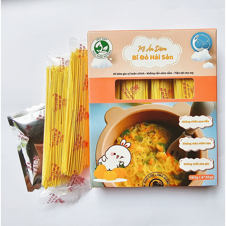 Mua tại Lazada: Mỳ Ăn Dặm Bí Đỏ Hải Sản Chính hãng, giá tốt