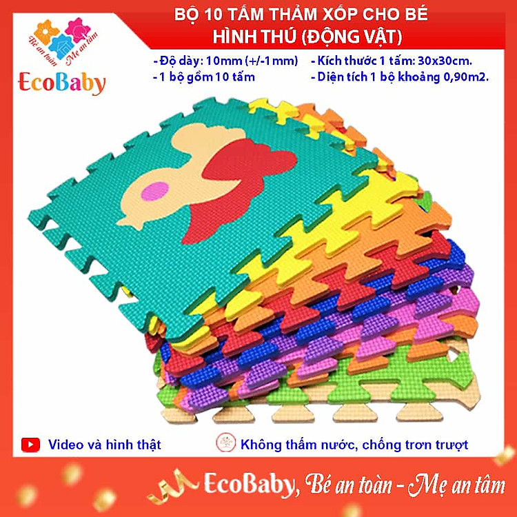 Mua Bộ 10 tấm thảm xốp ECOBABY cho bé Chính hãng Giá tốt - Hình ảnh 3