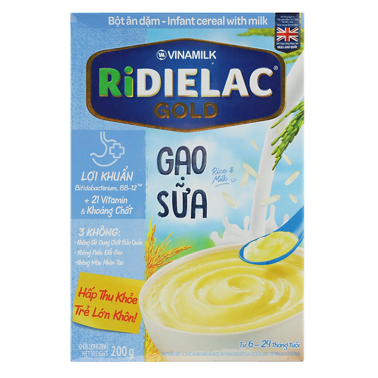 Bột Ăn Dặm Vinamilk Ridielac Gạo Sữa (200g)