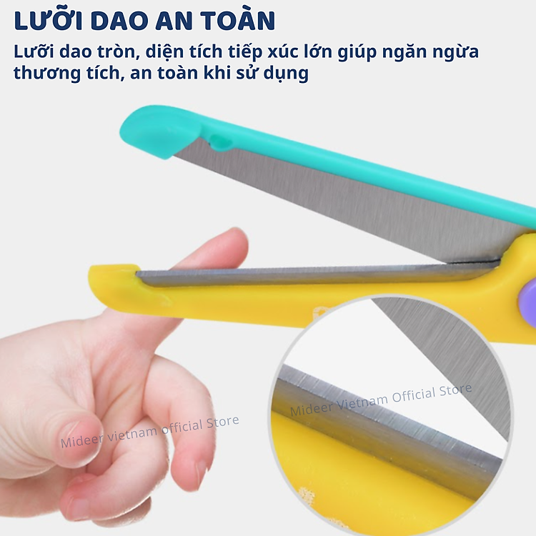 Kéo Thủ Công Cắt Giấy An Toàn Mideer (Màu xanh) - Ảnh 4