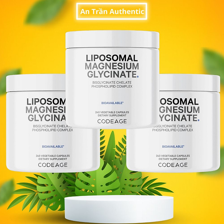 Viên Uống Codeage Liposomal Magnesium Glycinate, Nhập Khẩu Chính Ngạch Có Tem Phụ Tem, Tem Chống Hàng Giả