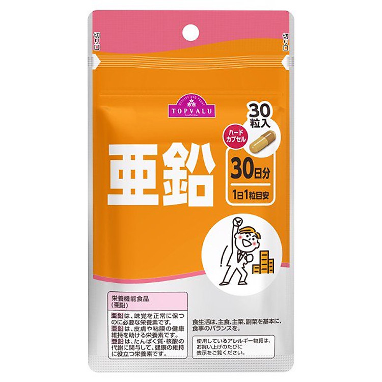 Viên uống bổ sung kẽm Topvalu - Gói 30 Viên