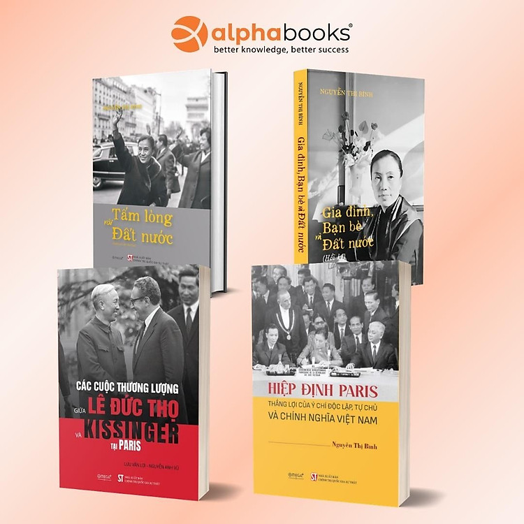 Combo 4 Cuốn: Tấm Lòng Với Đất Nước (Bìa Cứng) + Hồi Ký Nguyễn Thị Bình - Gia Đình, Bạn Bè Và Đất Nước + Hiệp Định Paris - Thắng Lợi Của Ý Chí Độc Lập, Tự Chủ Và Chính Nghĩa Việt Nam + Các Cuộc Thương Lượng Giữa Lê Đức Thọ & Kissinger Tại Paris