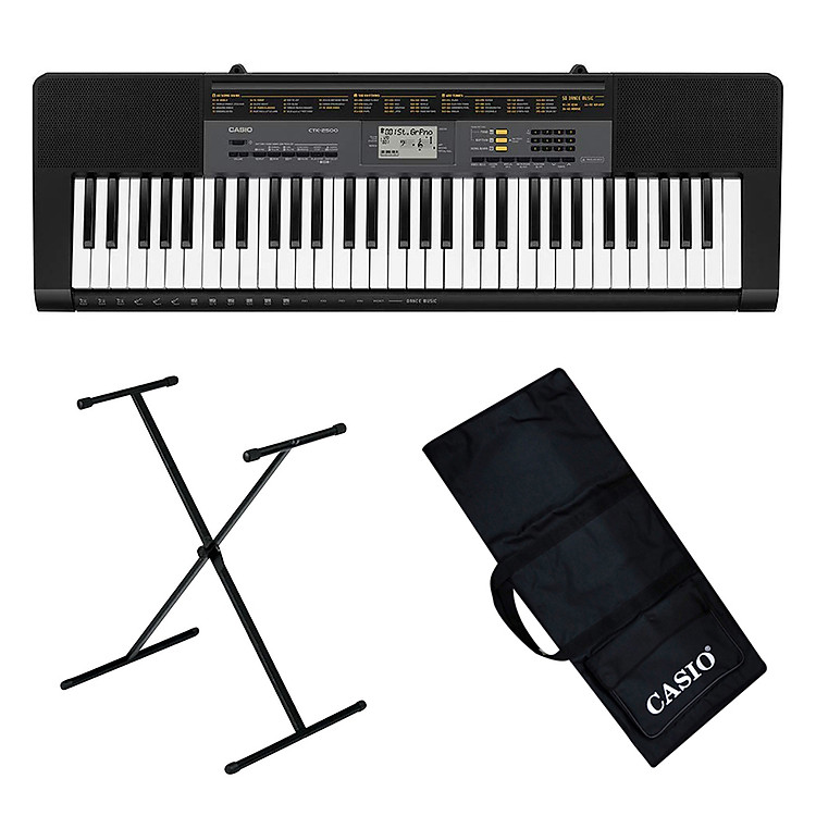 Bộ Đàn Organ Casio CTK-2500 Kèm AD Giá Nhạc Chân Bao