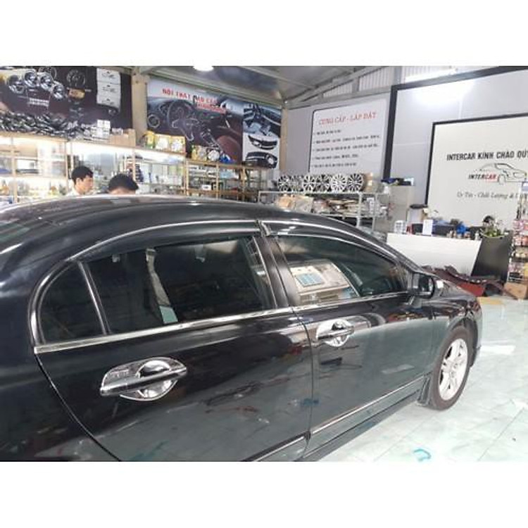 HONDA CIVIC 2008-2011: bộ 4 miếng nẹp chân kính inox cao cấp